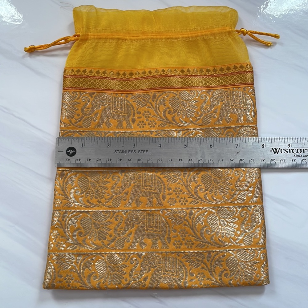 Elephant Print Pouch in Gold - Picture 7 of 7